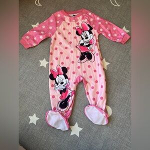 Disney Minnie Mouse Pink Polka Dot Footie